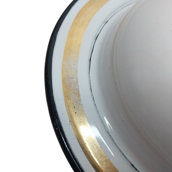 Georges Briard Birds of Paradise Covered Enamelware Oval Serving Dish Gold Trim - Picture 5 of 8